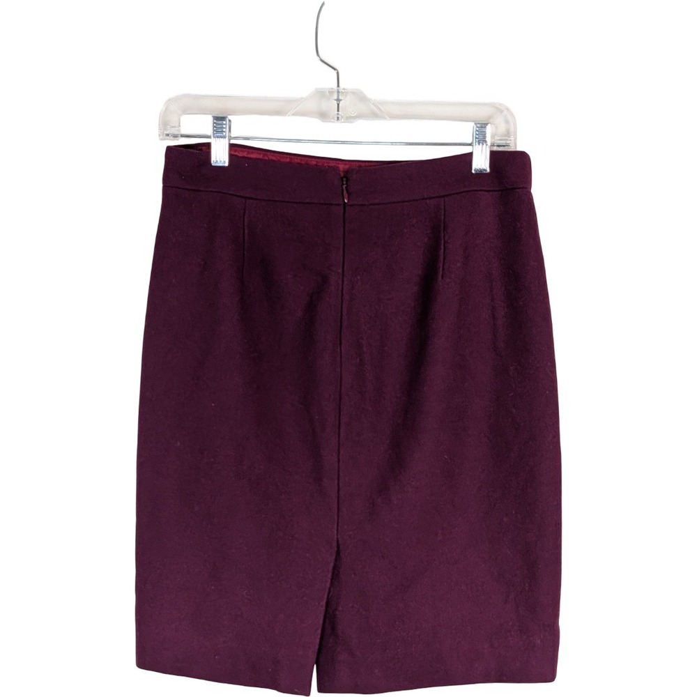 J.Crew The Pencil Skirt Women‎ 2 Burgundy Wool Blend Professional Office - Picture 4 of 10